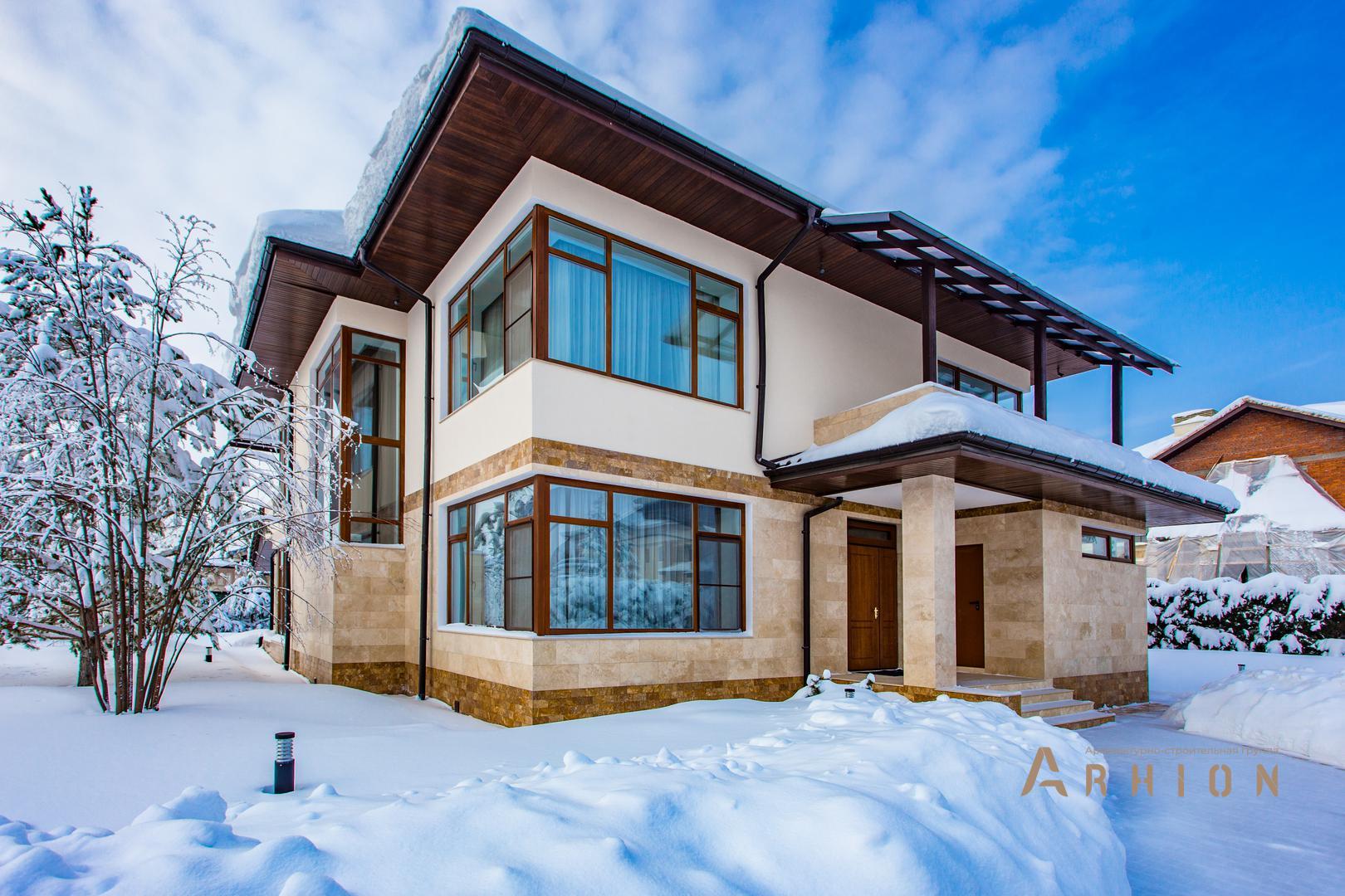 3. Проект двухэтажного дома в современном стиле с четырехскатной, gk-08, площадью - 252 кв c терассой, балконом